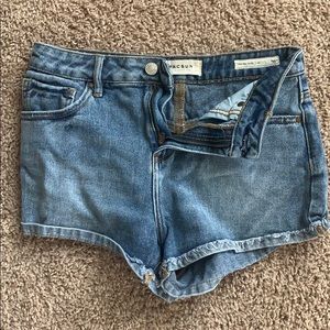High waisted denim shorts